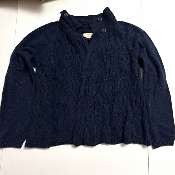 Sonoma Life + Style Tops - Sonoma Life + Style woman’s Navy Cable-Knit Collared Button Pullover Sweater XL